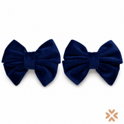 Ferrettini con fiocco in velluto blu