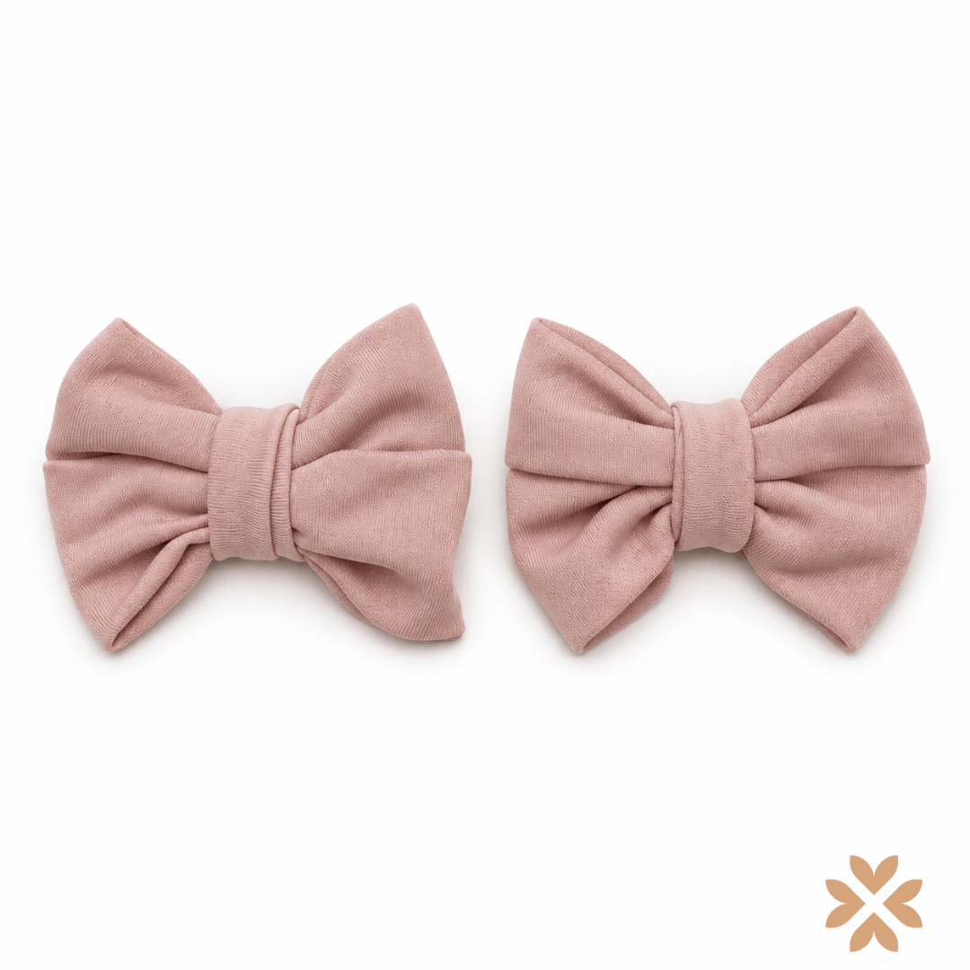 Ferrettini con fiocco rosa cipria