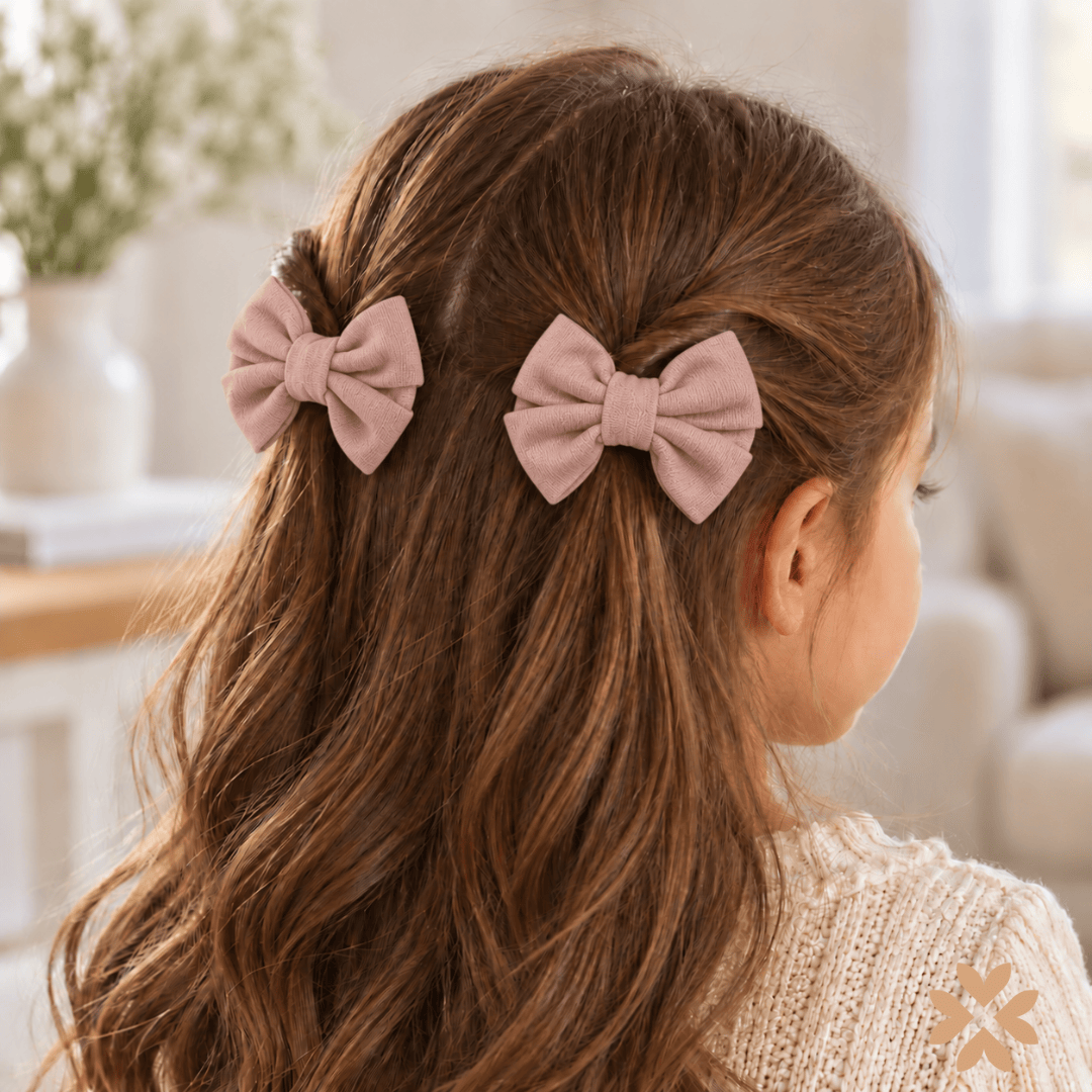 Ferrettini con fiocco rosa cipria