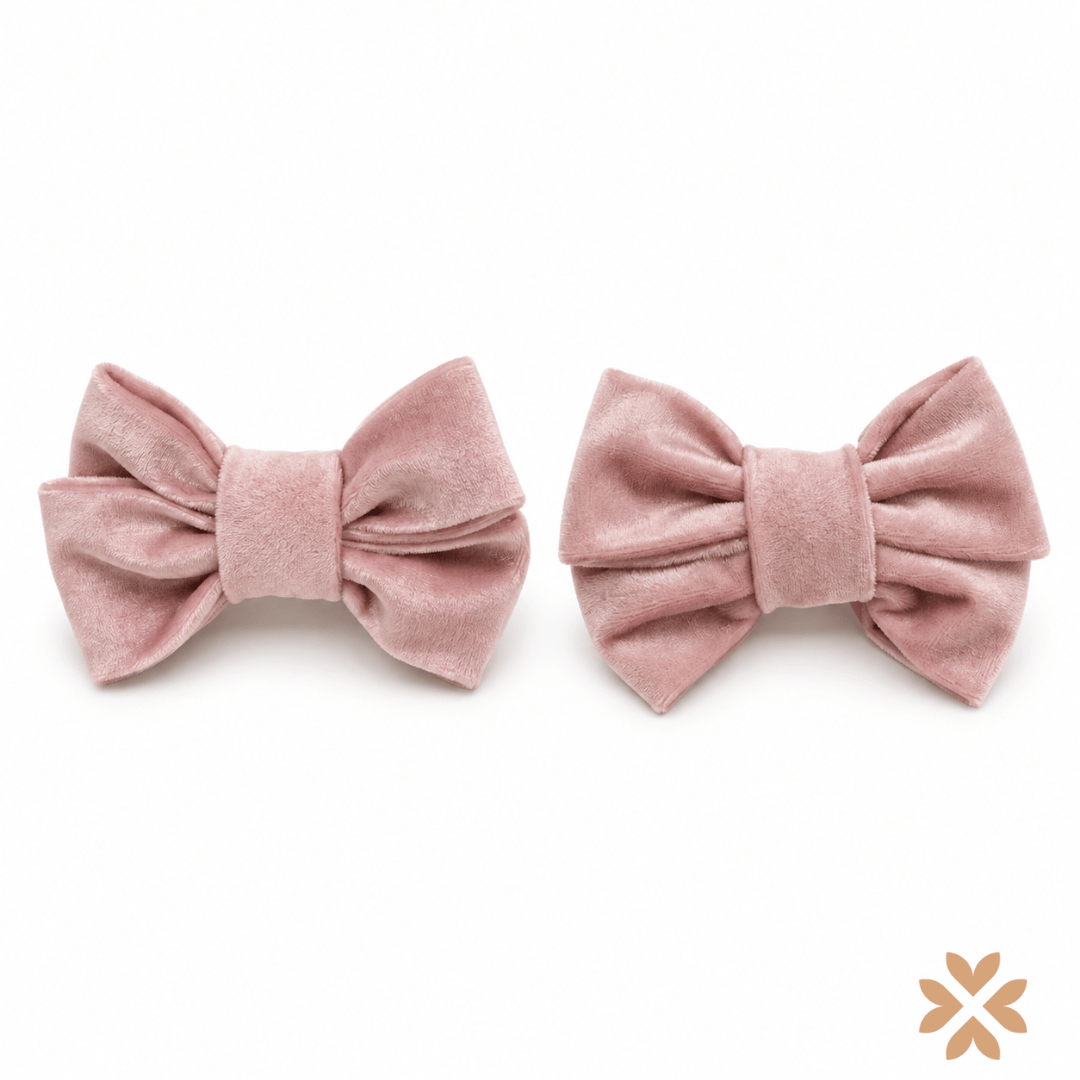 Ferrettini con fiocco in velluto rosa