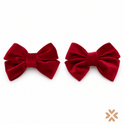 Ferrettini con fiocco in velluto rosso
