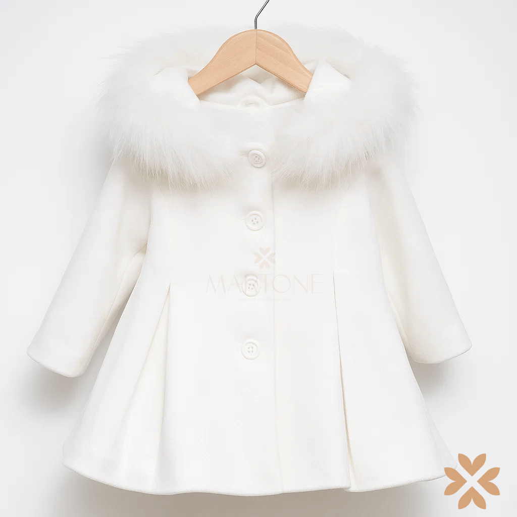 Cappotto svasato con ecopelliccia