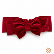 Fascia con fiocco in velluto rosso