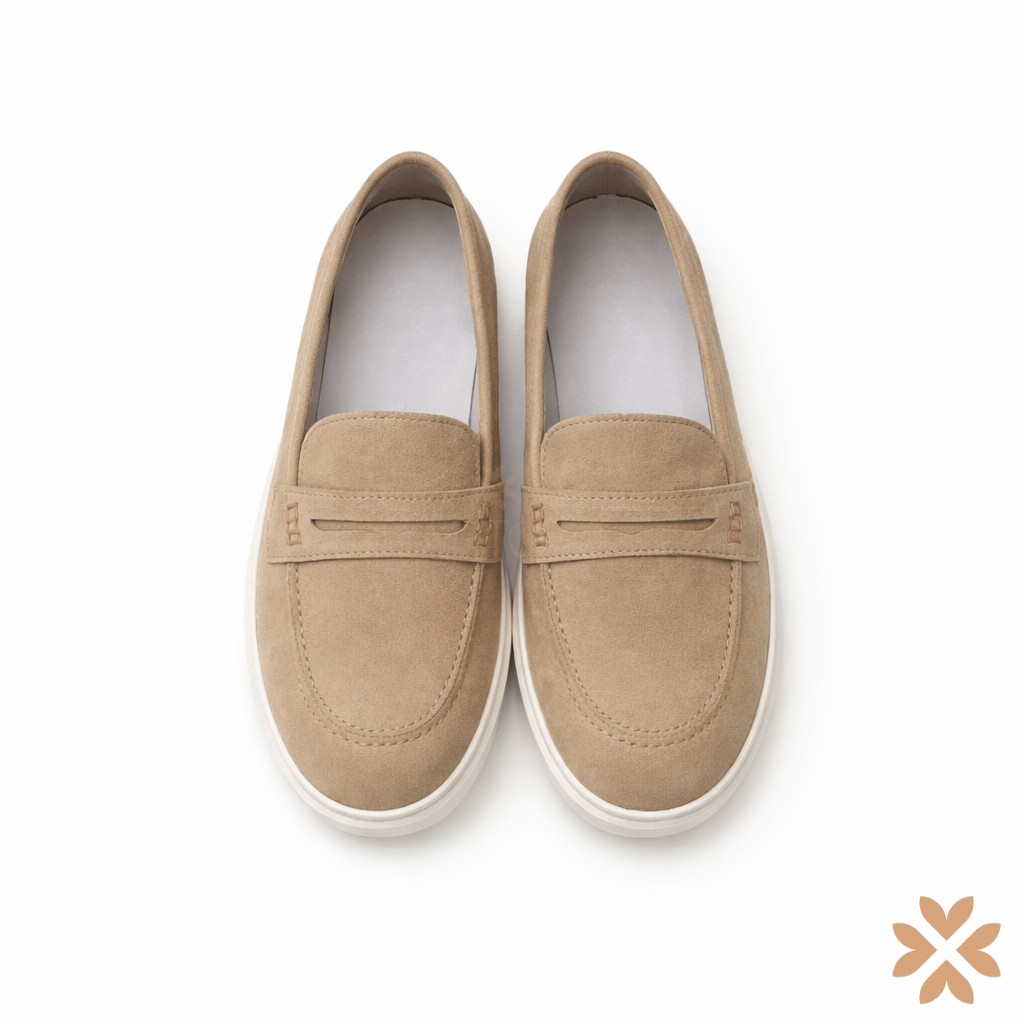 Mocassino beige scamosciato casual