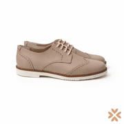 Scarpa cerimonia bimbo taupe con lacci