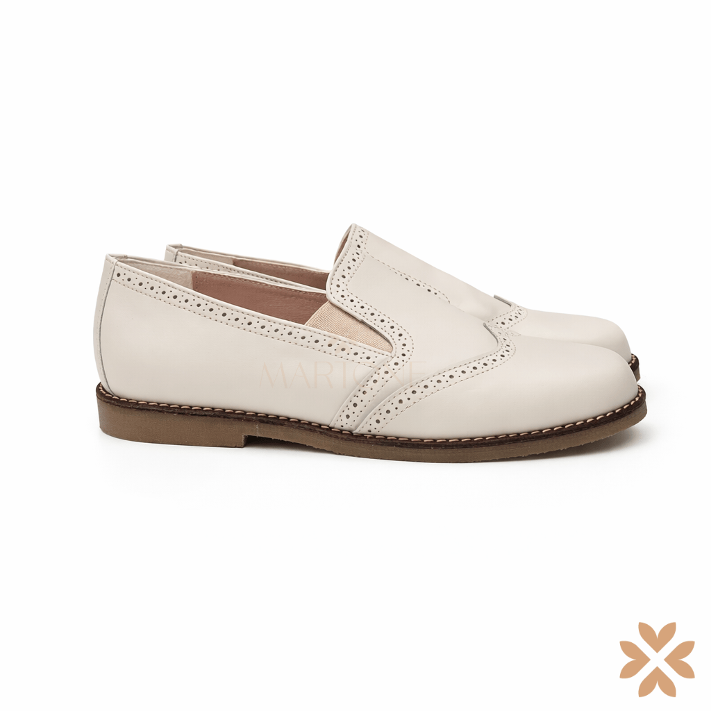 Scarpa cerimonia bimbo panna traforata