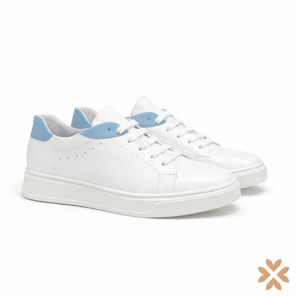 Sneakers talloncino celeste