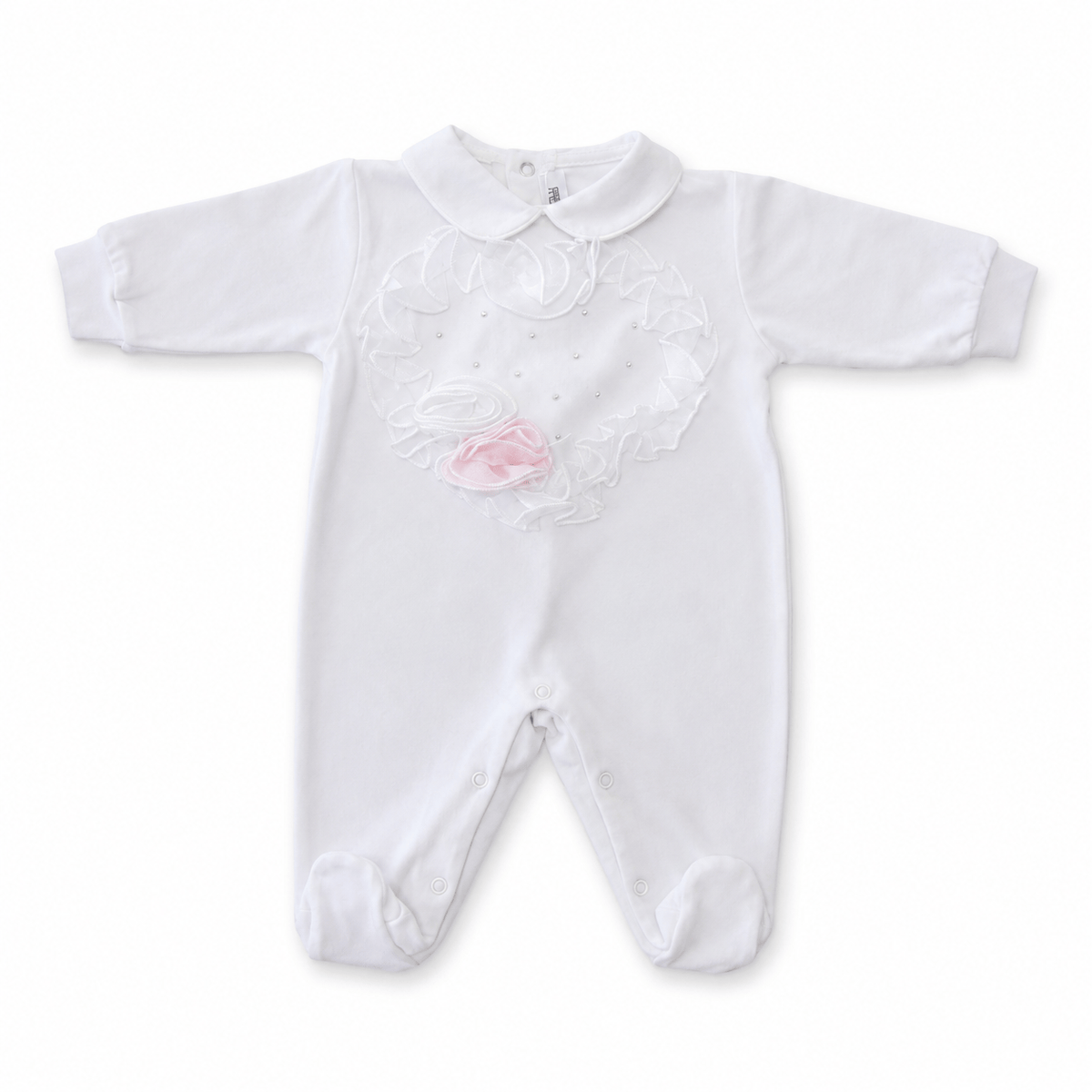 TNB10 - Tutina in cotone rouches a cuore