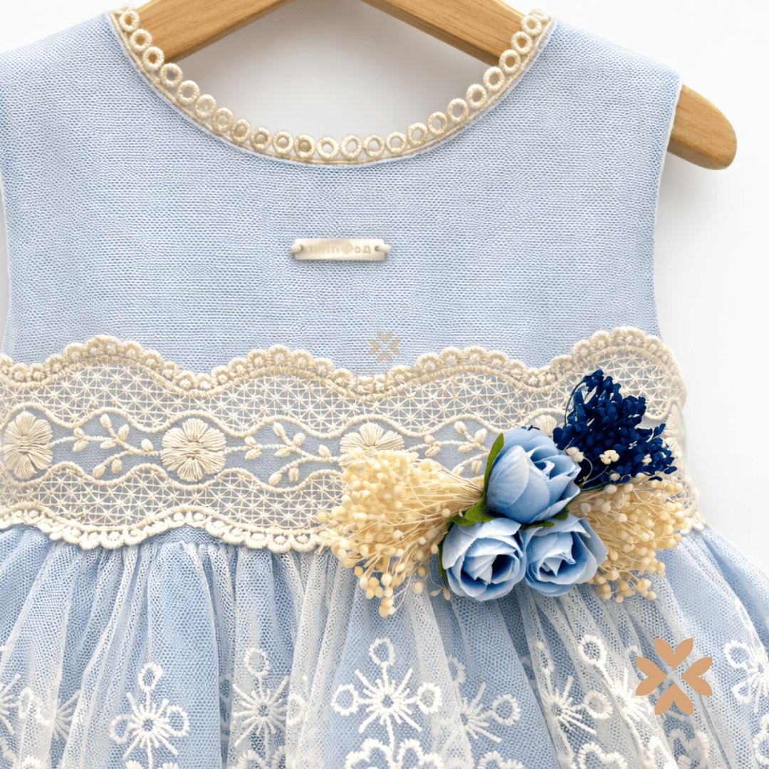 Abitino tulle e pizzo macramè - Mimosa