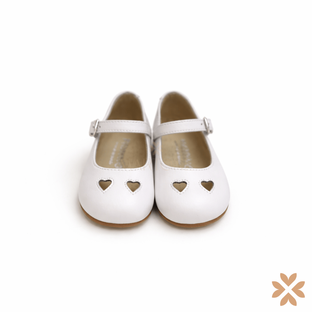 Ballerine bianche cuori traforati