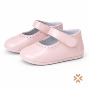 Scarpine culla vernice rosa con cinturino