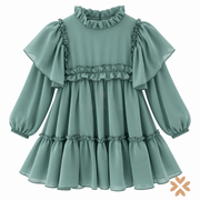 Abito con Rouches Verde - Petit Posh
