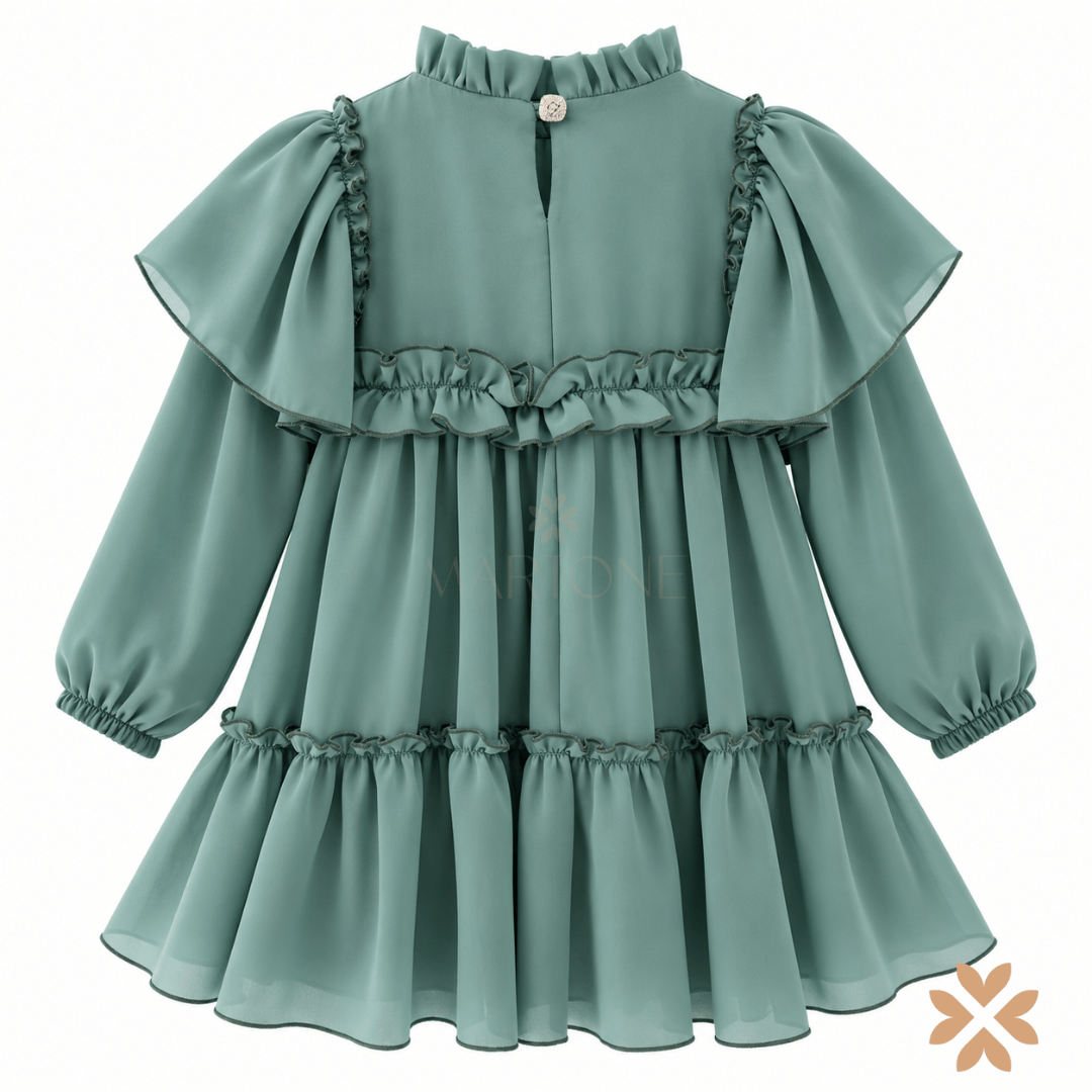 Abito con Rouches Verde - Petit Posh