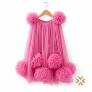 Abito pompon in tulle rosa - Petit Posh