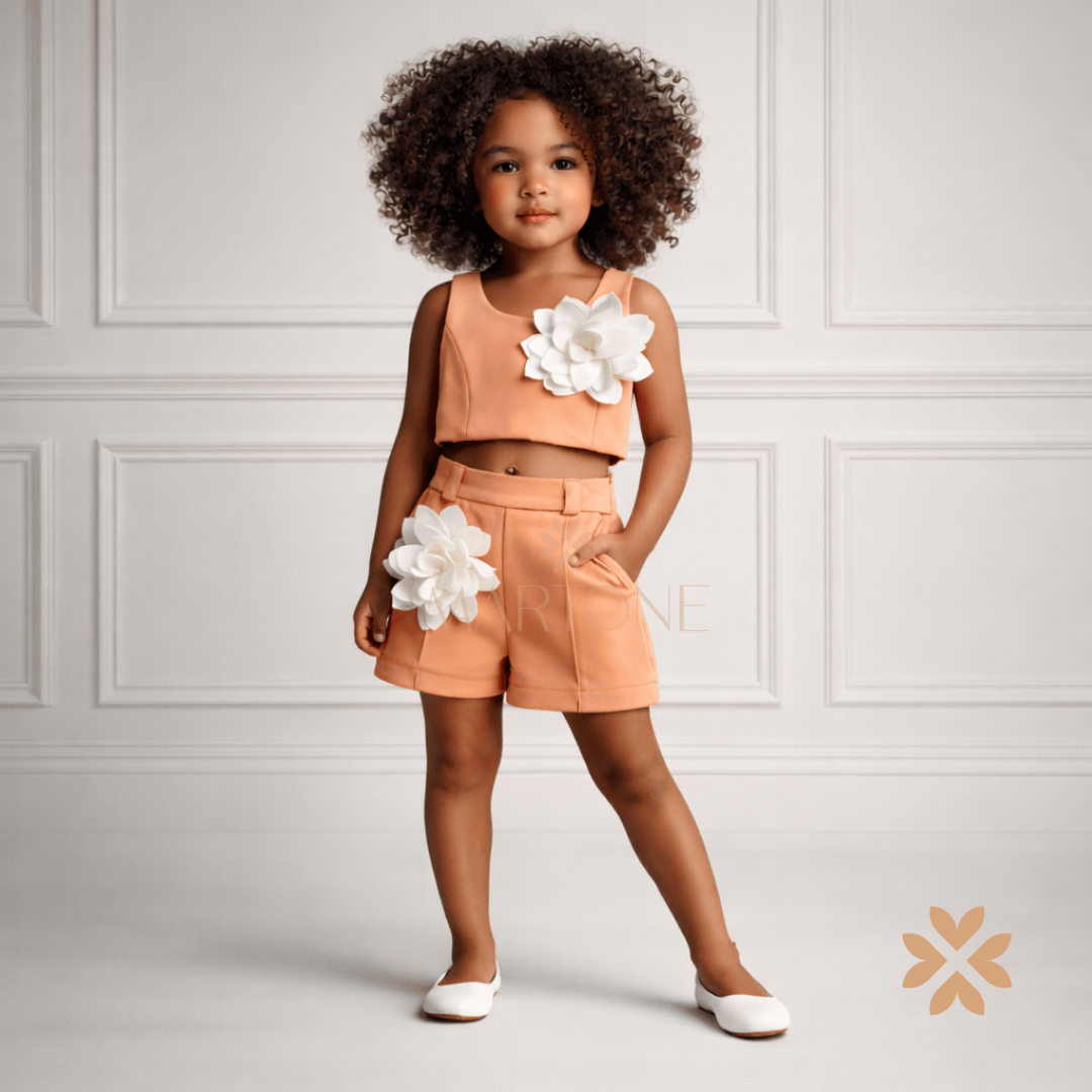 Coordinato top crop e shorts - Petit Posh