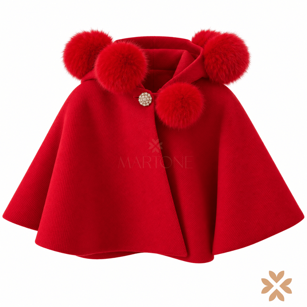 Mantella in Panno Con Pompon - Petit Posh