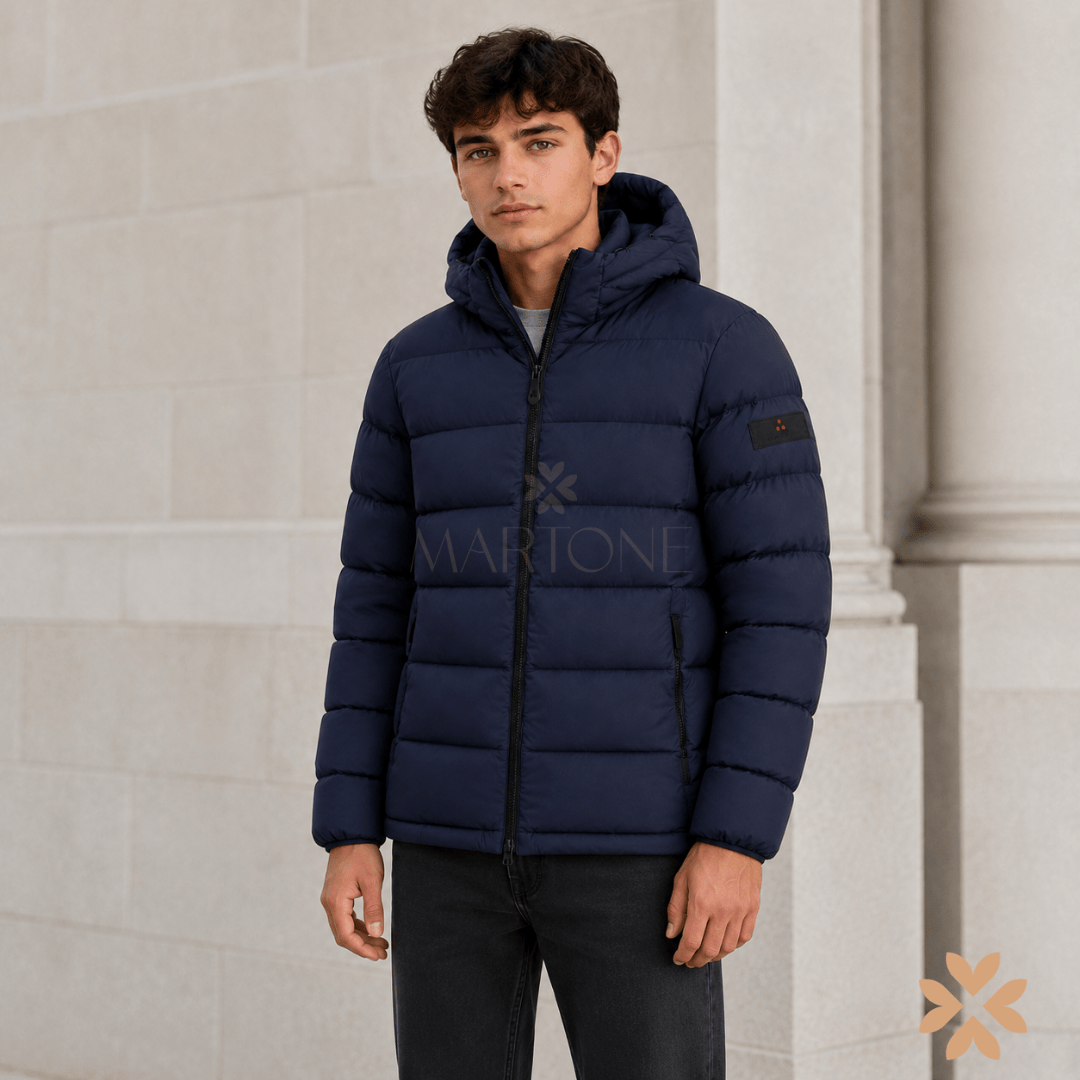 Piumino Boggs blu con cappuccio – Peuterey