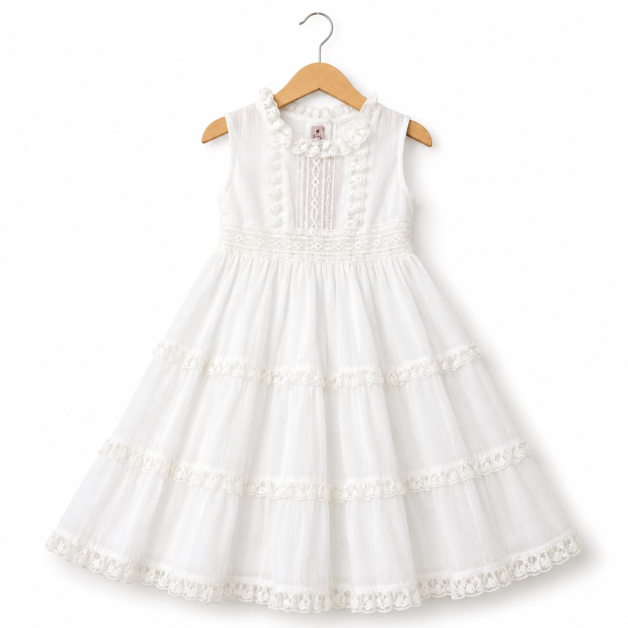22129 - Abito in cotone e pizzo Phi Clothing