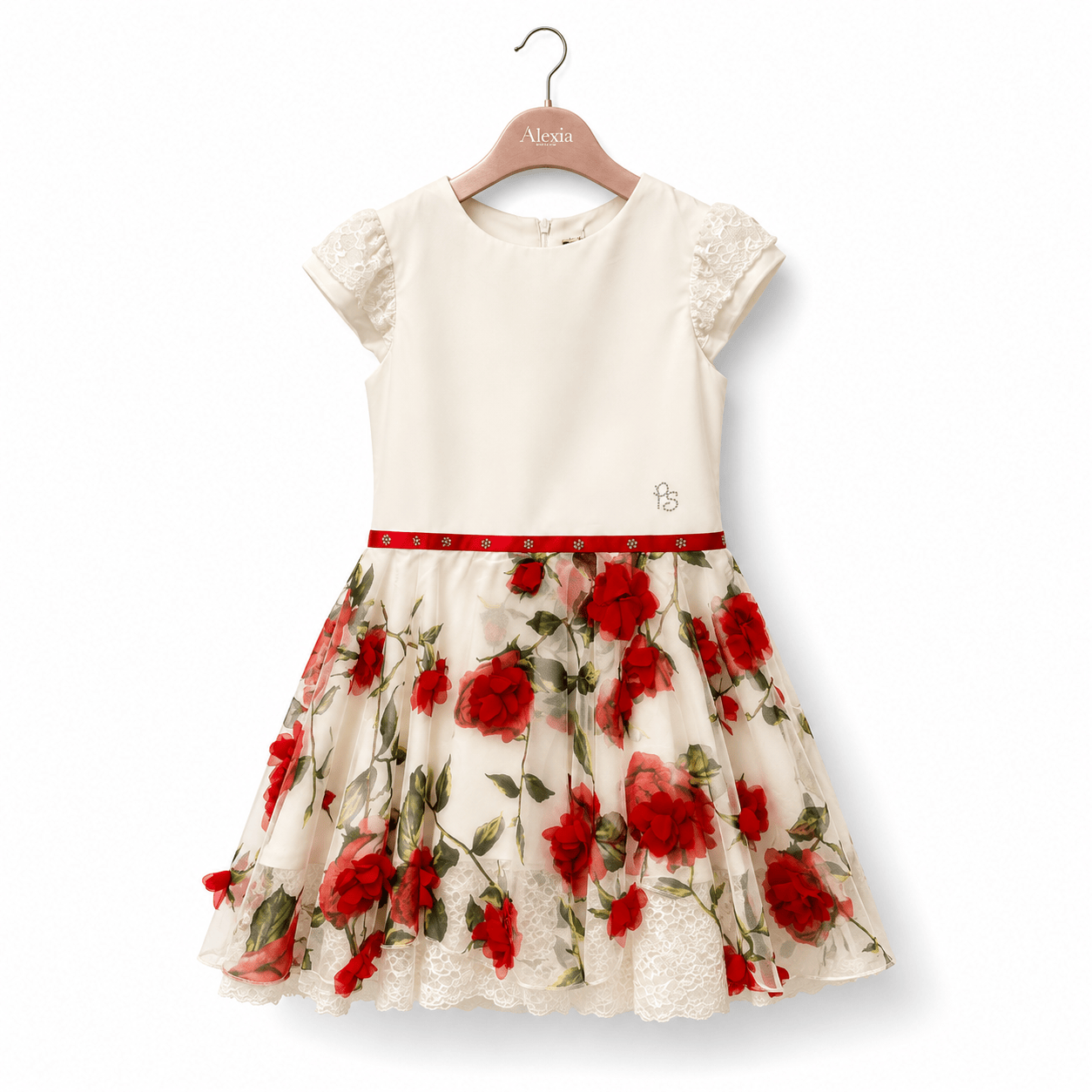 Abito con gonna in organza floreale - Piccola Speranza