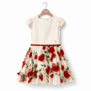 Abito con gonna in organza floreale - Piccola Speranza
