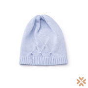 Cappellino in filo cielo con punto smock – Primodì Bebè