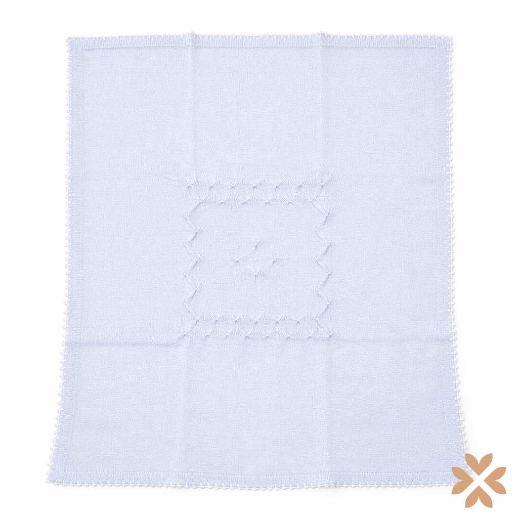 Coperta culla in filo cielo con punto smock – Primodì Bebè