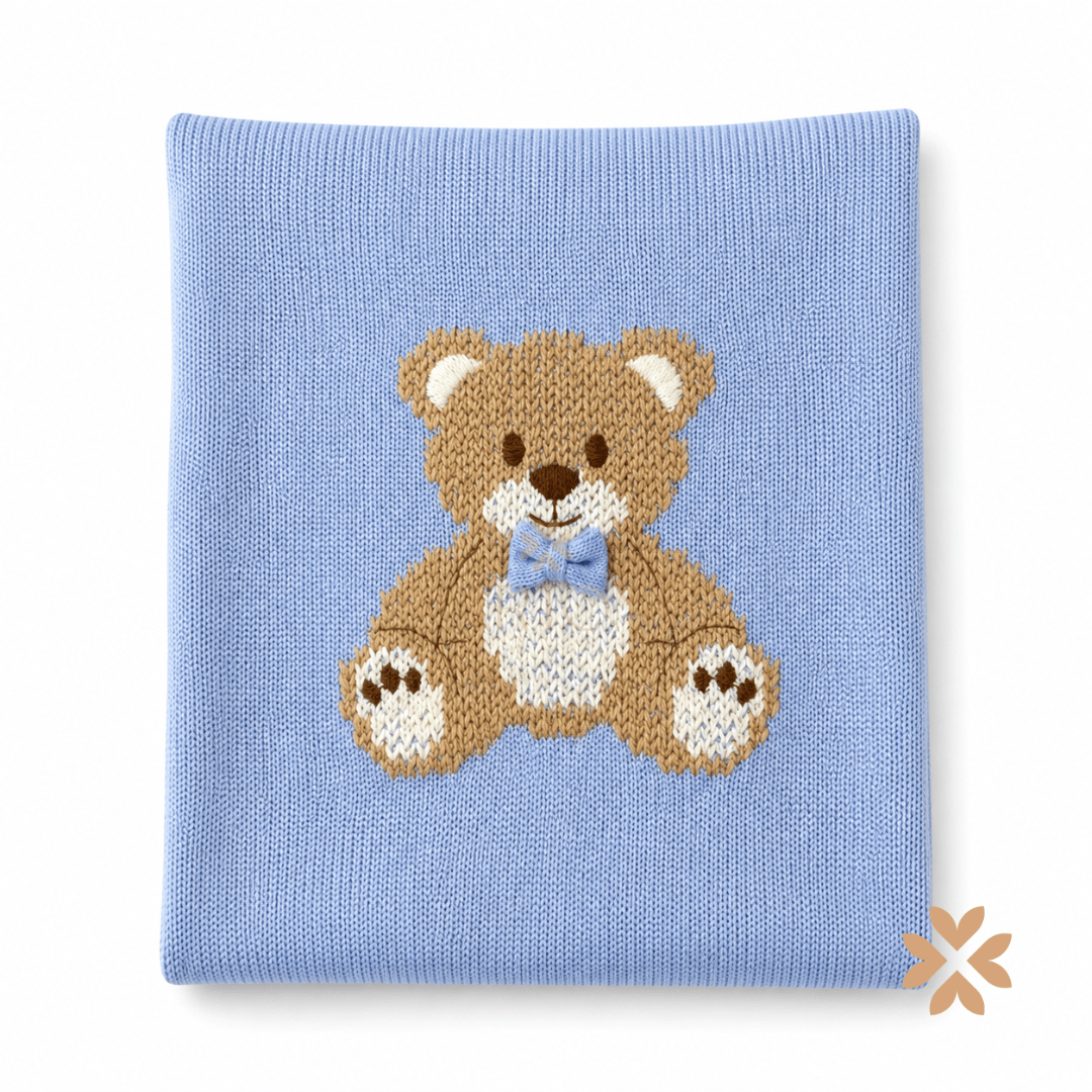 Coperta Teddy Cielo in pura lana - Primodì Bebè