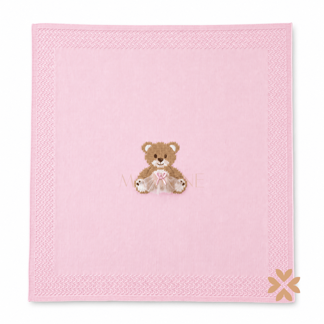 Copertina in lana Teddy Pink - Primodì Bebè