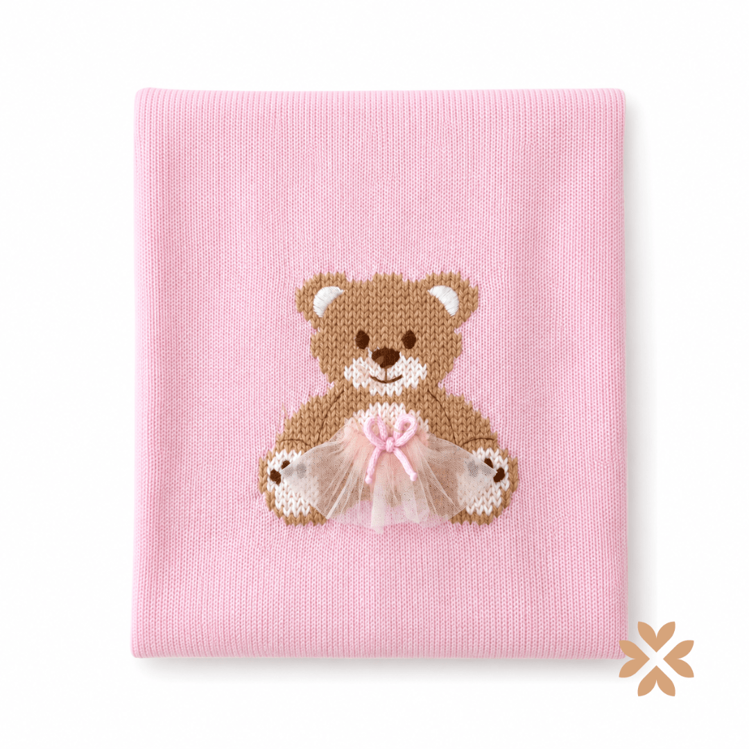 Copertina in lana Teddy Pink - Primodì Bebè