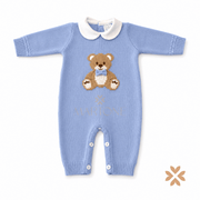 Tutina intera Teddy Cielo in pura lana - Primodì Bebè