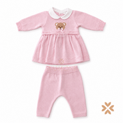Tutina spezzata Teddy Pink in lana - Primodì Bebè