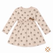 Abito Bimba Animalier con Fiocco e Vita Elasticizzata - Street Monkey