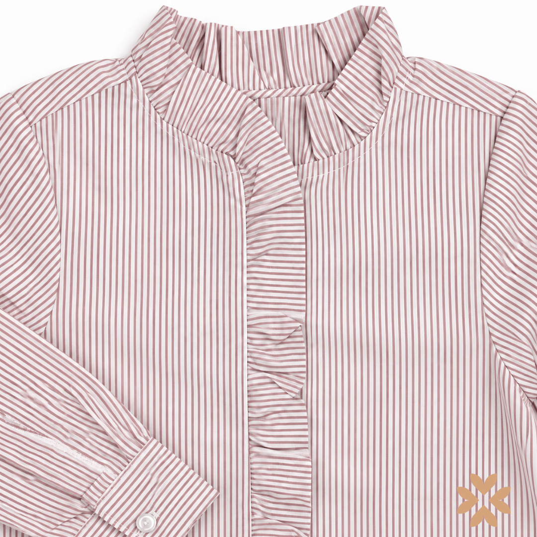 Camicia Bimba a Righe con Volant - Street Monkey