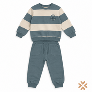 Completo Bimbo con Felpa a Righe e Pantalone Jogger - Street Monkey