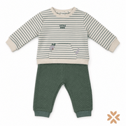 Completo Neonato Little Dino con Felpa a Righe e Pantalone Jogger - Street Monkey