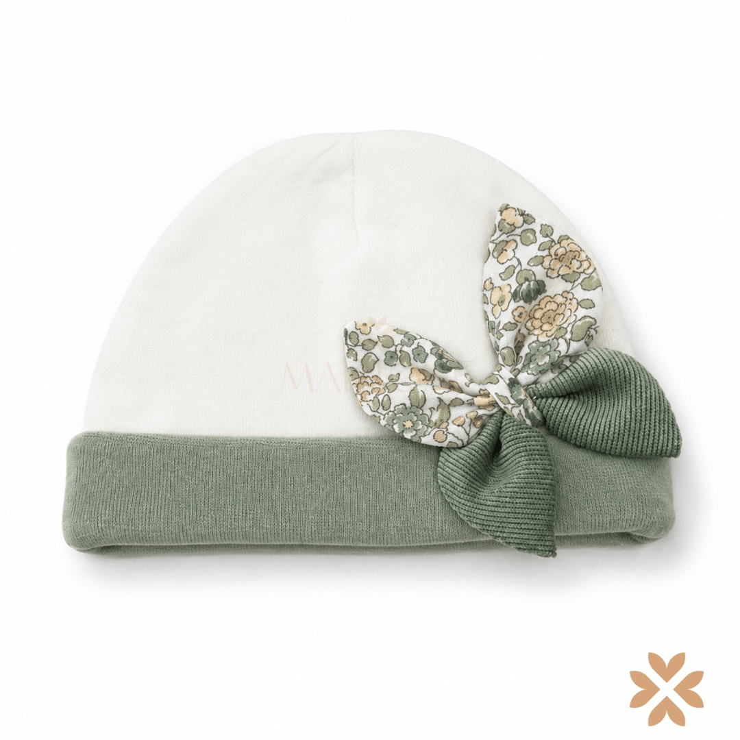Cappello bicolore con fiocco a fantasia- Tetto e Tatta