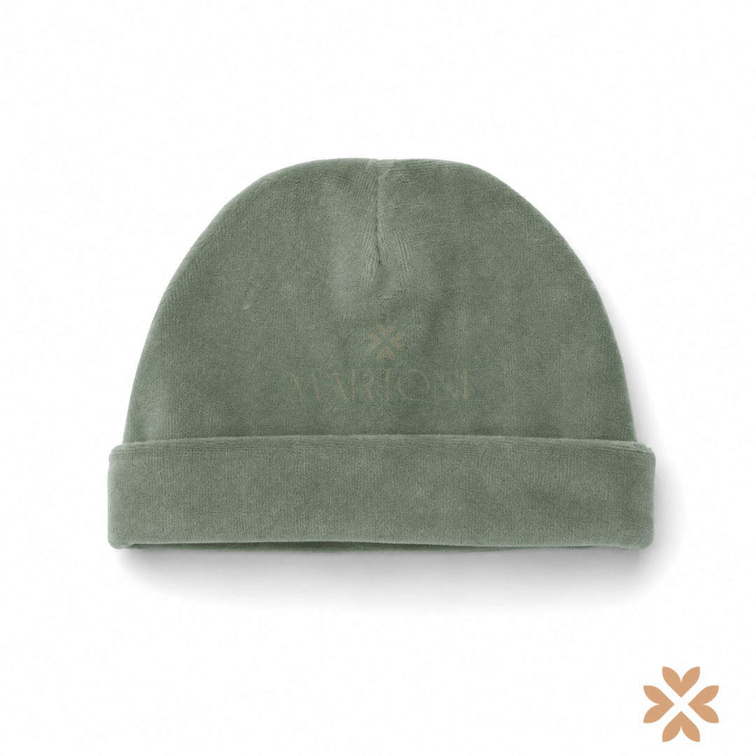 Cappello in ciniglia verde- Tetto e Tatta