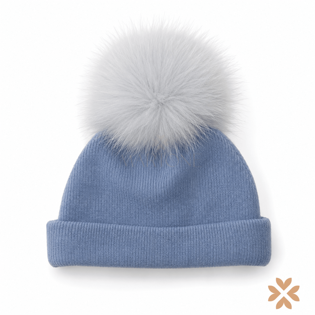 Cappello a coste con pompon- Tetto e Tatta