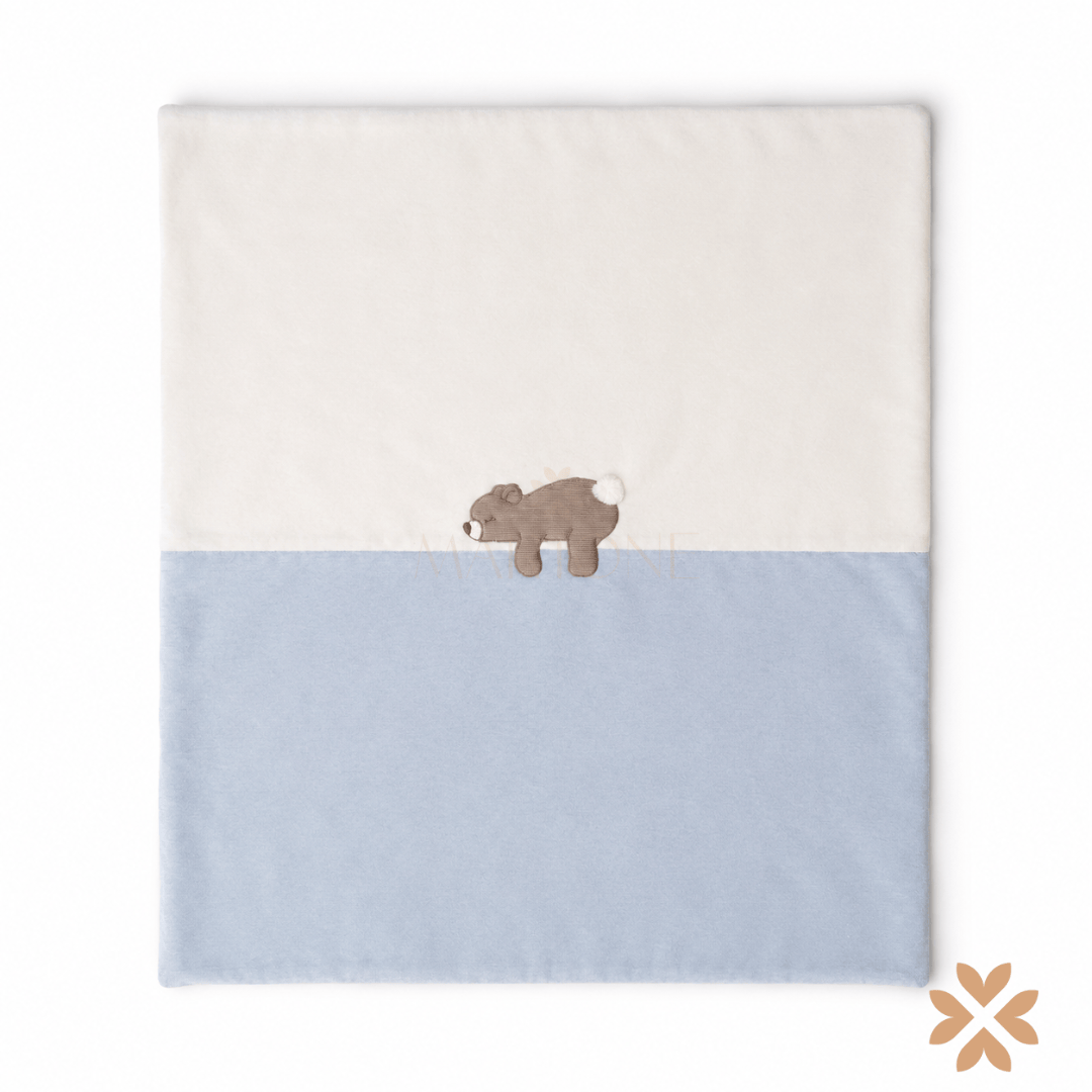 Coperta bicolore con orsetto- Tetto e Tatta