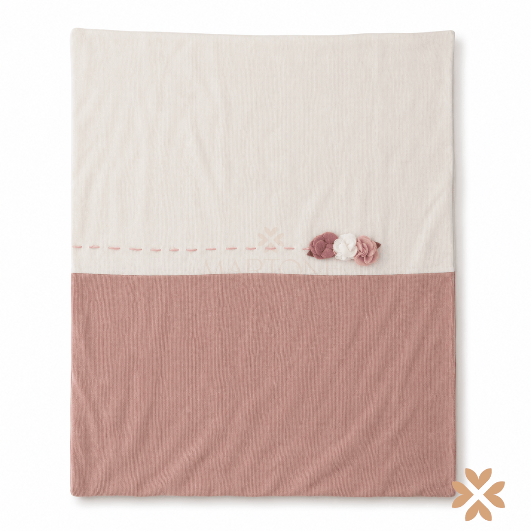 Coperta bicolore con ricamo