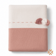 Coperta bicolore con ricamo