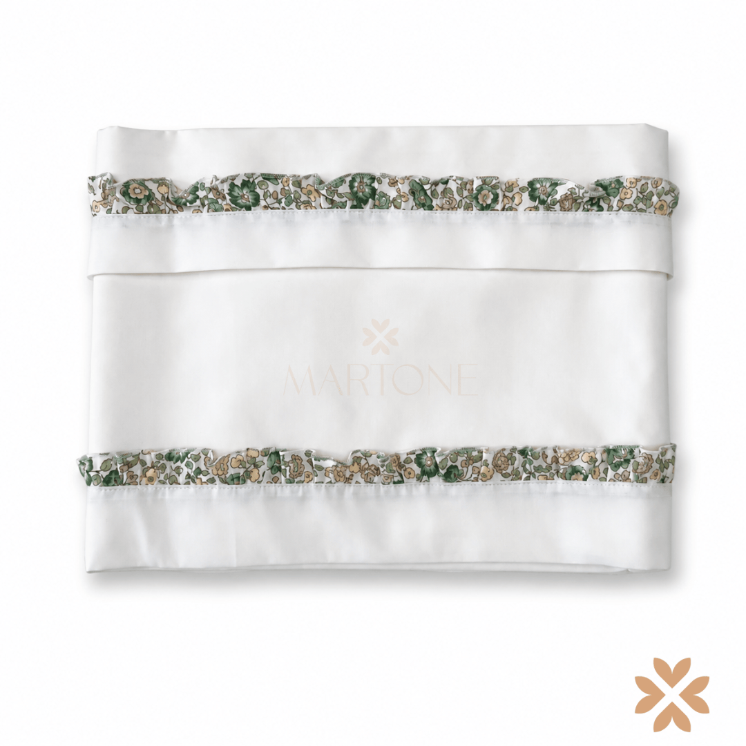 Set lenzuola con Rouches floreale- Tetto e Tatta