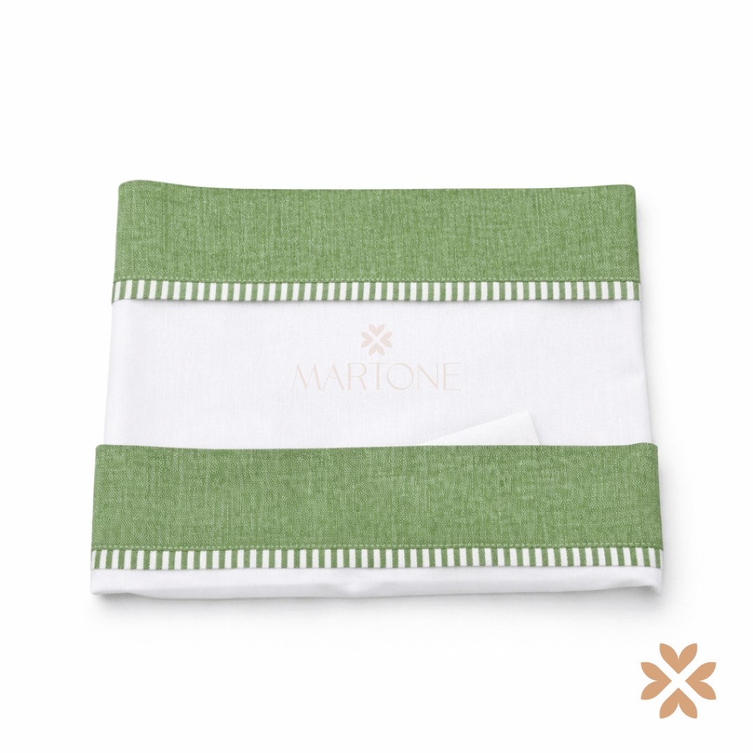 Set lenzuola fascia in lino verde - Teto e Tatta