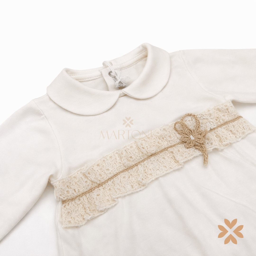 Tutina intera in cotone e macramè - Teto e Tatta