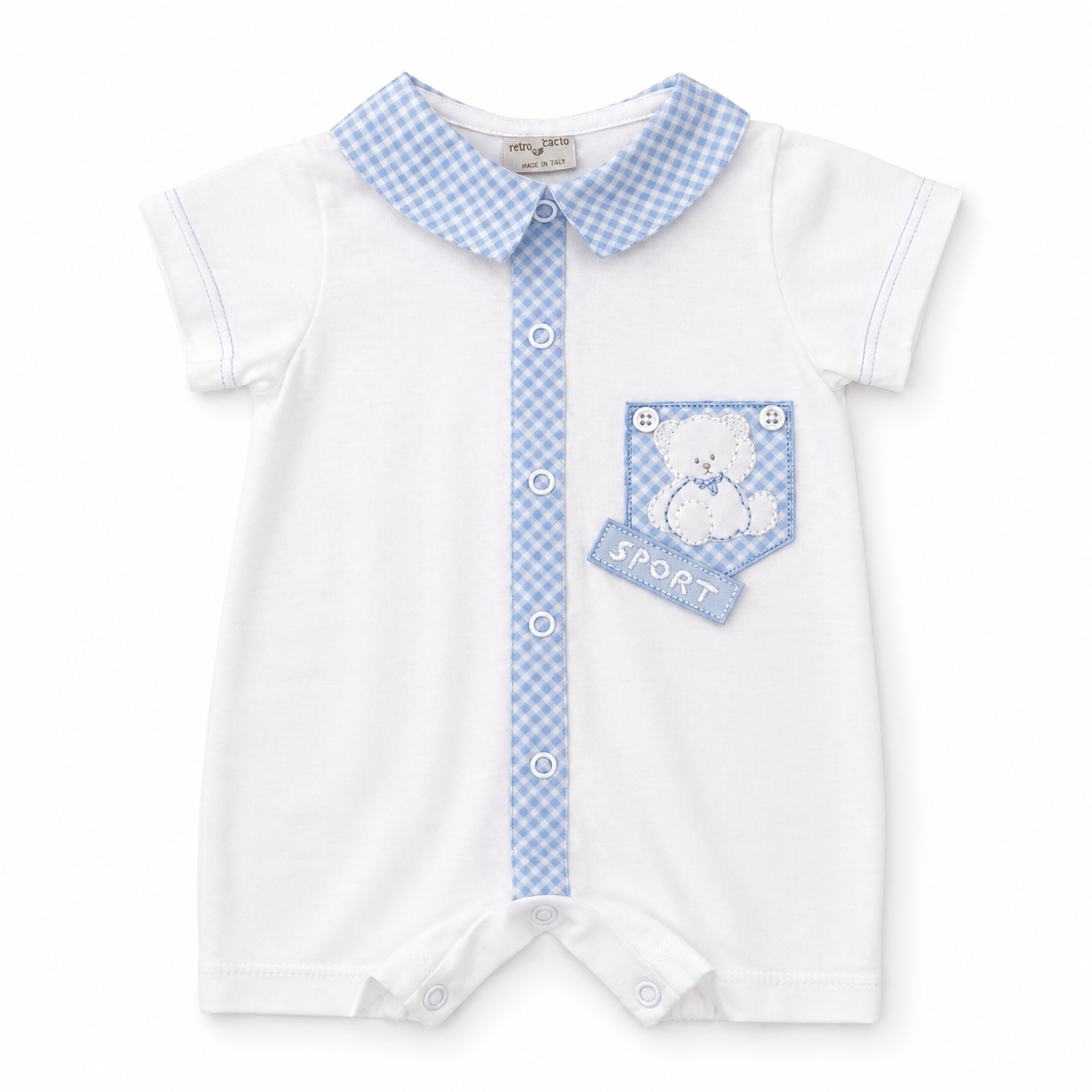 R951 - Tutina corta in cotone Teto e Tatta