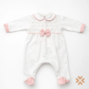 Tutina in cotone con pizzo macramè - Teto e Tatta