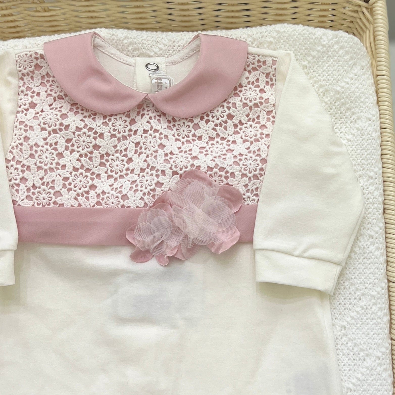 Tutina intera cotone e macramé - Teto e Tatta