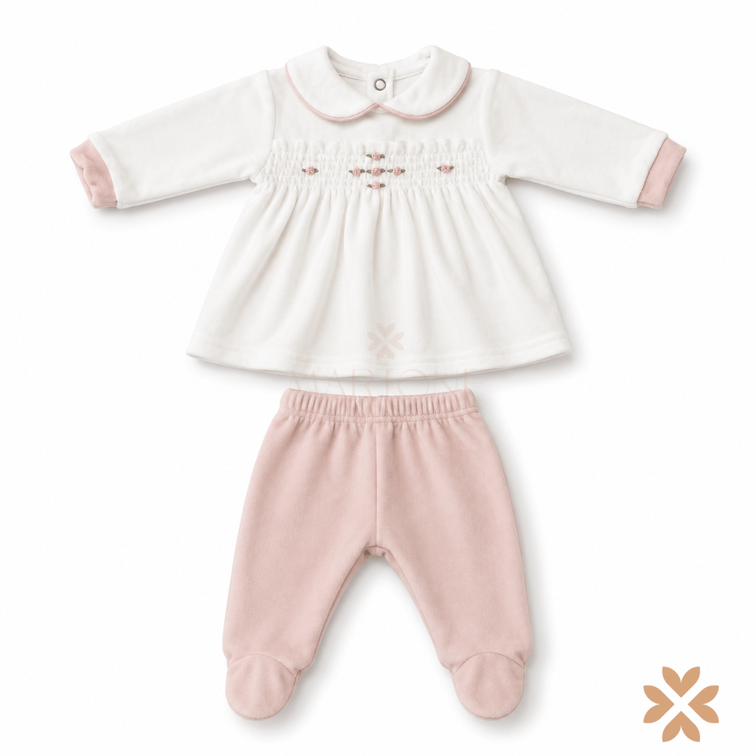Tutina spezzata con punto smock- Tetto e Tatta