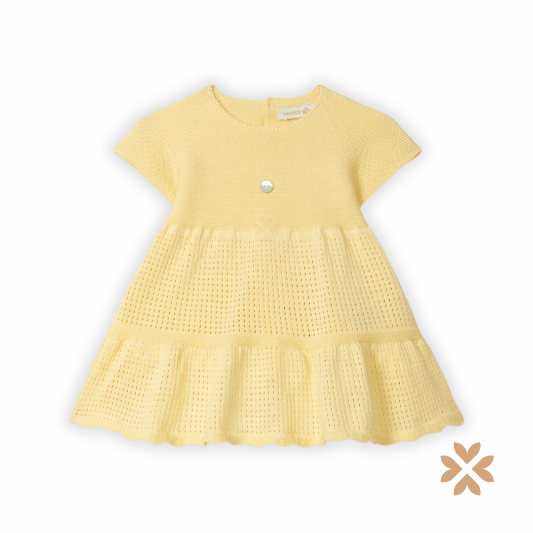 Abitino in cotone biologico giallo - Wedoble