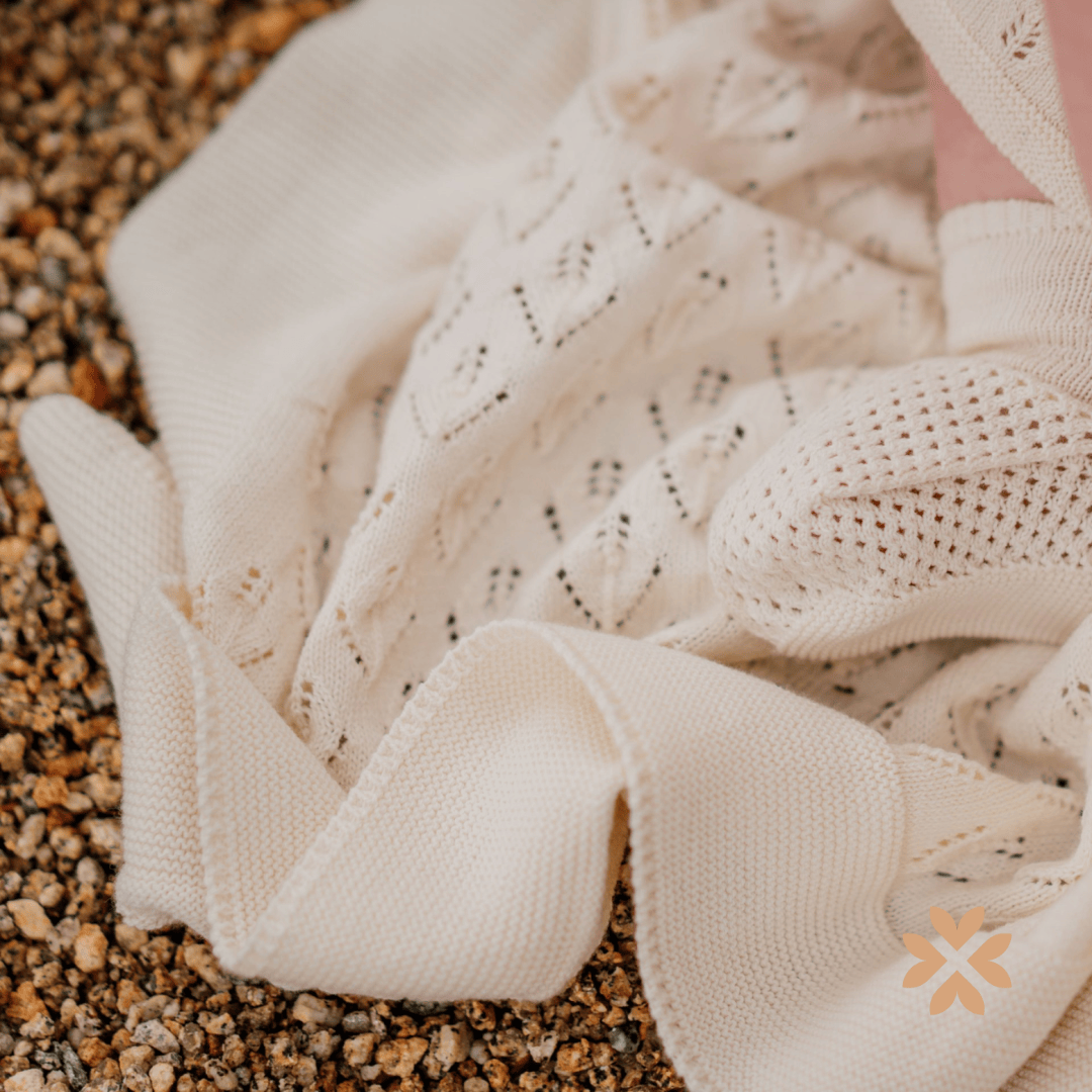 Coperta lavorata a maglia in cotone biologico - Wedoble